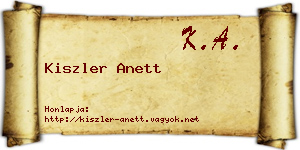 Kiszler Anett névjegykártya