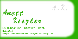 anett kiszler business card